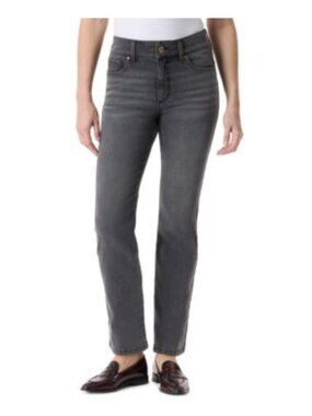 NWT Gloria Vanderbilt Women's 12 Gray Relaxed Straight Jeans  F1263